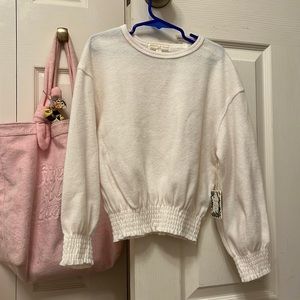 white chelsea and violet sweater